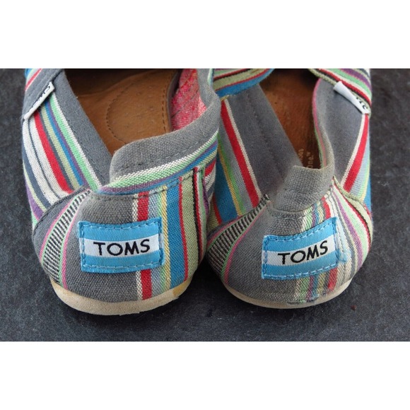 Toms Sz 7 M Multicolor Round Toe Flat Fabric - Picture 5 of 7